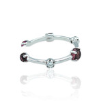 Superoro // 18K White Gold Diamond + Tourmaline Ring // Ring Size: 6.75 // New