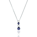Superoro // 18K White Gold Diamond + Iolite Necklace // 16.5" // New