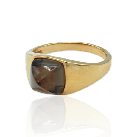 Superoro // 18K Rose Gold Smoky Quartz Ring // Ring Size: 7.25 // New