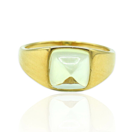Superoro // 18K Yellow Gold Quartz Ring // Ring Size: 7 // New