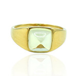 Superoro // 18K Yellow Gold Quartz Ring // Ring Size: 7 // New