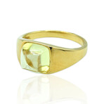 Superoro // 18K Yellow Gold Quartz Ring // Ring Size: 7 // New