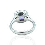 Superoro // 18K White Gold Diamond + Amethyst Ring // Ring Size: 7 // New