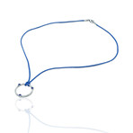 Superoro // 18K White Gold Diamond + Sapphire Necklace // 16" // New