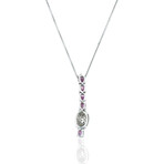Superoro // 18K White Gold Diamond + Tourmaline Necklace // 17" // New