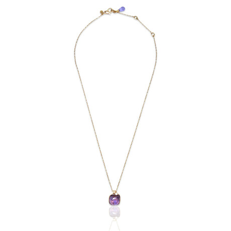 Superoro // 18K Rose Gold Diamond + Amethyst Necklace // 20" // New