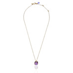 Superoro // 18K Rose Gold Diamond + Amethyst Necklace // 20" // New