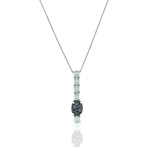 Superoro // 18K White Gold Diamond + Chalcedony Necklace // 17" // New