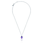Superoro // 18K White Gold Diamond + Amethyst Necklace // 17" // New