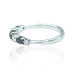 Superoro // 18K White Gold Diamond + Moonstone Ring // Ring Size: 6.75 // New