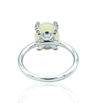 Superoro // 18K White Gold Diamond + Chalcedony Ring // Ring Size: 7 // New