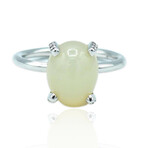 Superoro // 18K White Gold Diamond + Chalcedony Ring // Ring Size: 7 // New
