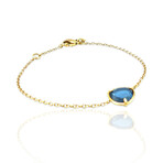 Superoro // 18K Yellow Gold Topaz Bracelet // 8" // New