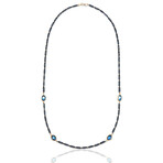 Superoro // 18K Rose Gold Topaz + Black Ceramic Necklace // 20" // New