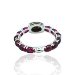 Superoro // 18K White Gold Diamond + Tourmaline Ring I // Ring Size: 6.75 // New