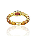 Superoro // 18K Yellow Gold Garnet + Citrine Ring // Ring Size: 6.75 // New
