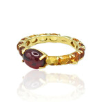 Superoro // 18K Yellow Gold Garnet + Citrine Ring // Ring Size: 6.75 // New