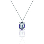Superoro // 18K White Gold Diamond + Amethyst Necklace // 17" // New