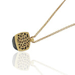 Superoro // 18K Rose Gold + Smoky Quartz Necklace // 20" // New