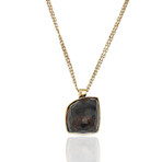 Superoro // 18K Rose Gold + Smoky Quartz Necklace // 20" // New