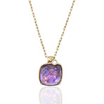 Superoro // 18K Rose Gold Diamond + Amethyst Necklace // 20" // New