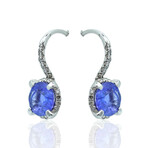 Superoro // 18K White Gold Diamond + Tanzanite Earrings // New