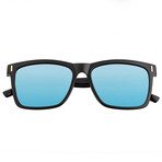 Pictor Polarized Sunglasses // Black Frame + Blue Lens