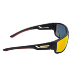 Aquarius Polarized Sunglasses // Black Frame + Red-Yellow Lens