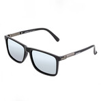 Caelum Polarized Sunglasses // Black Frame + Silver Lens