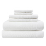 Everplush // Hokime 6 Piece Ribbed Bath Towel Set (White)