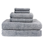 Everplush // Diamond Jacquard 6 Piece Bath Towel Set (Khaki)