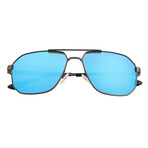 Norma Polarized Sunglasses // Black Frame + Blue Lens