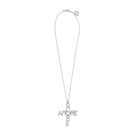 Pasquale Bruni // Amore 18k White Gold Diamond + Sapphire Necklace // 14.5"-20" // Store Display