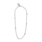 Pasquale Bruni // Charm 18k White Gold Diamond + Sapphire Necklace // 17.5" // Store Display