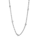 Pasquale Bruni // Charm 18k White Gold Diamond + Sapphire Necklace // 17.5" // Store Display