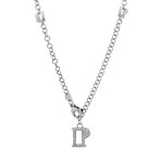 Pasquale Bruni // Charm 18k White Gold Diamond + Sapphire Necklace // 17.5" // Store Display