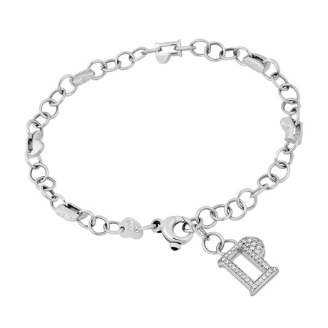 Pasquale Bruni // Charm 18k White Gold Diamond + Sapphire Bracelet // 8.5" // Store Display