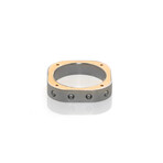 Roberto Coin // Pois Moi 18k Rose Gold + Stainless Steel Ring // Ring Size: 9.75 // Store Display