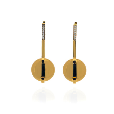 Roberto Coin // Smartiesque 18k Yellow Gold Diamond Earrings // Store Display