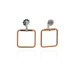 Roberto Coin // Classica Parisienne 18K Rose Gold + 18K White Gold Diamond Earrings // Store Display