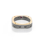Roberto Coin // Pois Moi 18k Rose Gold + Stainless Steel Ring // Ring Size: 9.75 // Store Display