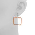 Roberto Coin // Classica Parisienne 18K Rose Gold + 18K White Gold Diamond Earrings // Store Display