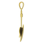 10k Yellow Gold Solid Two-Tone Axe Pendant II // 2.375" // Gold + Black