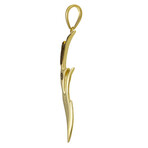 10k Yellow Gold Solid Sword Dragger Pendant // 2.5"