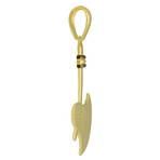 10k Yellow Gold Solid Two-Tone Axe Pendant I // 2.375" // Gold + Black