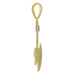 10k Yellow Gold Solid Two-Tone Axe Pendant // 2.375" // Gold + Silver