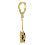 10k Yellow Gold Solid Double Axe Skull Pendant // 2"
