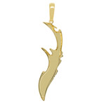 10k Yellow Gold Solid Sword Dragger Pendant // 2.5"