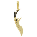 10k Yellow Gold Solid Sword Dragger Pendant // 2.5"
