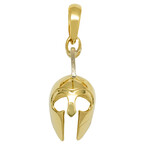 10k Yellow Gold Slid Warrior Helmet Pendant // 1.5"